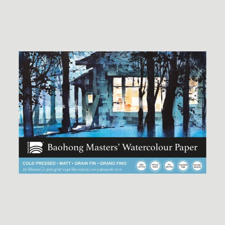 Blocco Acquerello Baohong Masters Grana Fine 300gr - MomArte