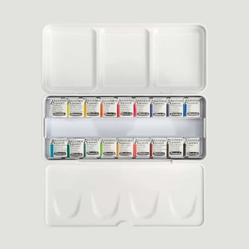 Set 18 Acquerelli Schmincke Akademie 1/2 Godet - MomArte