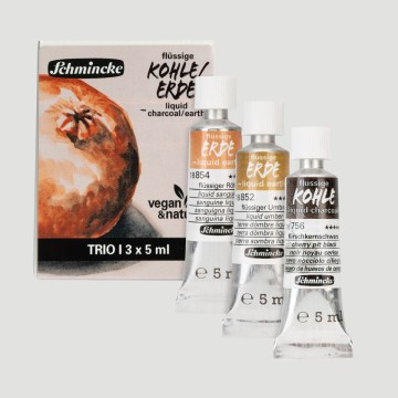Confezione 3 Carboncini Liquidi Schmincke, Colori Terra da 5ml