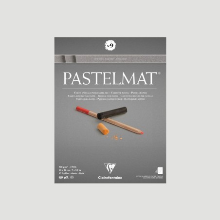 Album Pastelmat 9 Clairefontaine, 12 fogli da 360g Grigio Scuro