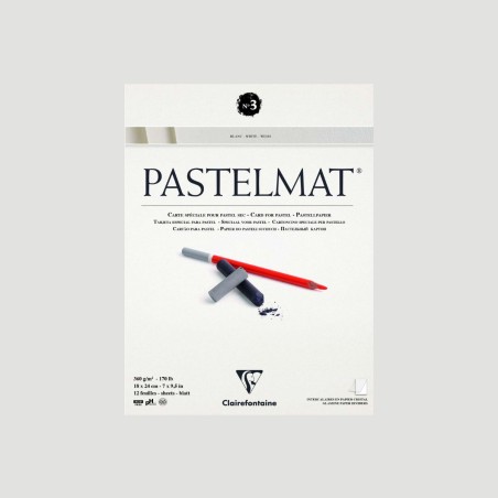 Blocco di carta Pastelmat Clairefontaine, 12 fogli Bianchi da 360gr