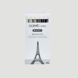 Set Toni Grigio caldo Marker Copic Ciao - confezione 5 Marker + Liner 0.3mm