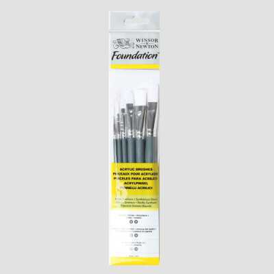 Set 6 Pennelli Corti Misti Winsor&Newton - Foundation Olio/Acrilico