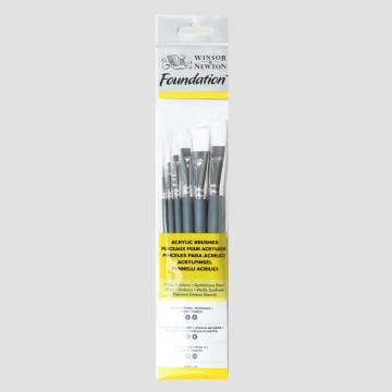 Set 6 Pennelli Corti Misti Winsor&Newton - Foundation Olio/Acrilico