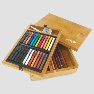 Cassetta Bamboo Portamatite e Pastelli Carré - Conté à Paris