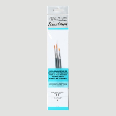 Set 3 Pennelli Tondi Misti - Winsor&Newton Foundation Acquerello