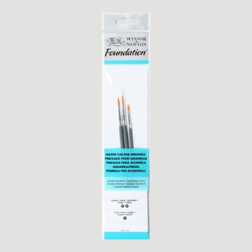 Set 3 Pennelli Tondi Misti - Winsor&Newton Foundation Acquerello