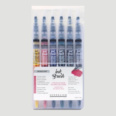 Confezione Ink Brush Sennelier - 6 Colori Iridescenti