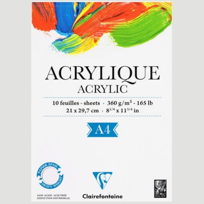 Album di carta per colori Acrilici - simil Tela da 360gr Clairefontaine