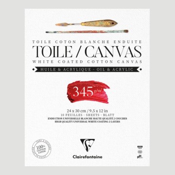 Blocco di pura Tela 100% Cotone - Clairefontaine per Olio e Acrilico