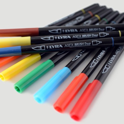 Pennarello Lyra Aqua Brush Duo - Punta a Pennello e Fine
