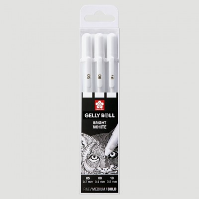 Set 3 Penne Gel Bianche - Sakura Gelly Roll