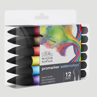 Set 12 Water Colour Marker - Punta Fine/Pennello Winsor&Newton
