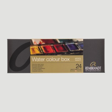 Confezione Acquerello Rembrandt - 24 mezzi Godet e Pennello in Martora
