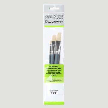 Set 3 Pennelli Corti Misti Winsor&Newton - Foundation Olio
