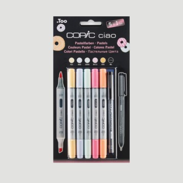 Set Toni Pastello Marker Copic Ciao - confezione 5 Marker + Liner 0.3mm