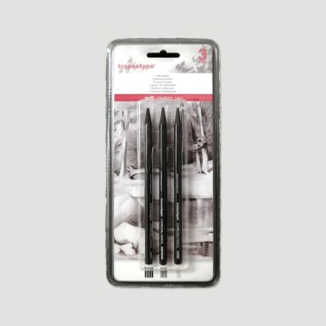 Confezione 3 Matite Carboncino Transotype