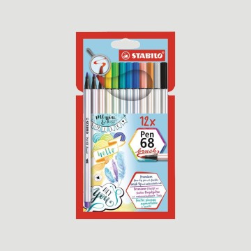 Astuccio Pennarelli Stabilo Pen 68 Brush, Punta a Pennello