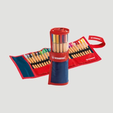Rotolo Penne Fineliner Stabilo Point 88, 25 Colori