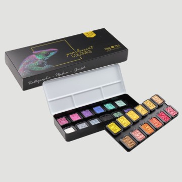 Set Acquerelli "Colourful" Finetec, 24 Colori Perlati