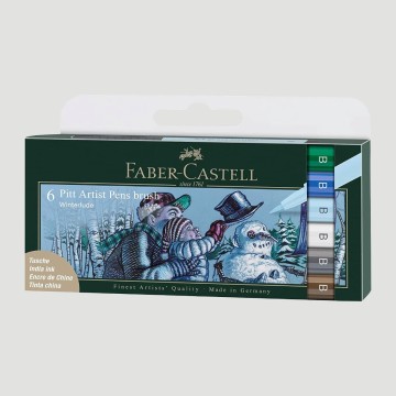 Set Penne Pitt Artist Pen Brush Faber Castell, 6 Colori Invernali