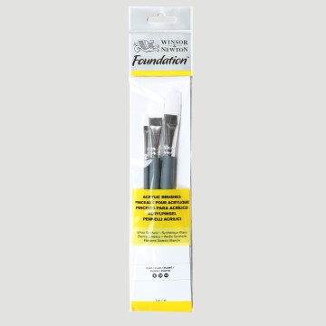 Set 3 Pennelli Piatti Winsor&Newton - Foundation Olio/Acrilico