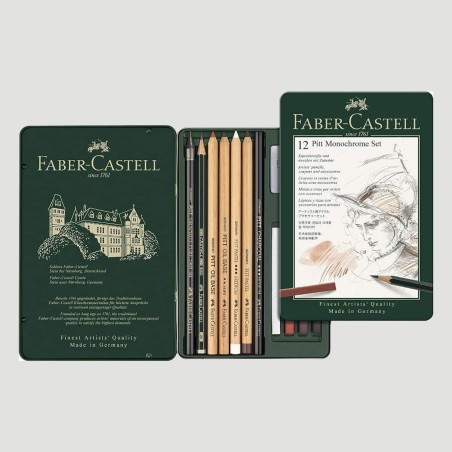 Set Pitt Monochrome Faber Castell, 12 pezzi