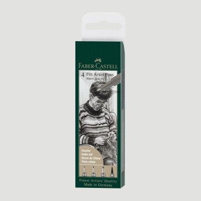 Set Pitt Artist Pen Grigio Caldo IV, 4 Penne
