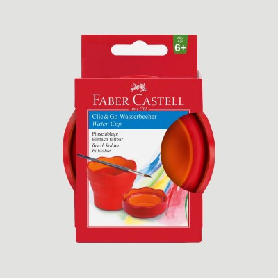 Scodellino per l'acqua Clic&Go Faber Castell, in Silicone Rosso