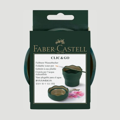 Scodellino per l'acqua Clic&Go Faber Castell, in Silicone Verde