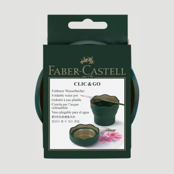 Scodellino per l'acqua Clic&Go Faber Castell, in Silicone Verde