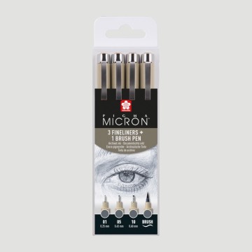 Set Pigma Fineliner, Colori Grigio Freddo