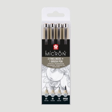 Set Pigma Fineliner, Colori Grigio Freddo Chiaro