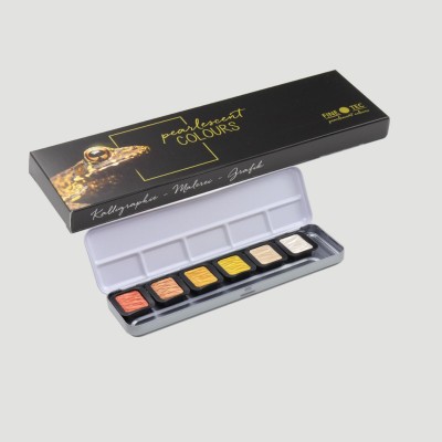 Set Acquerelli Finetec, 6 Colori Perlati Metal