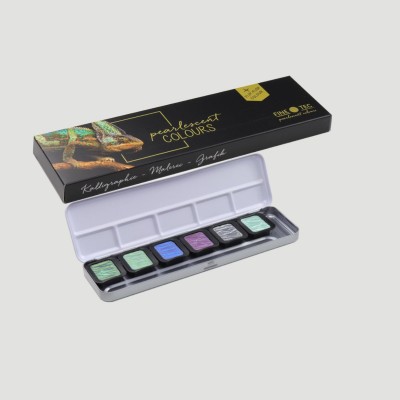 Set Acquerelli Finetec, 6 Colori Perlati Freddi