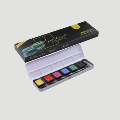 Set Acquerelli Finetec Premium, 6 Colori Perlati High Chroma