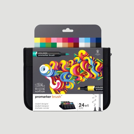 Astuccio Promarker Brush Student Designer Winsor&Newton, 24 Pennarelli