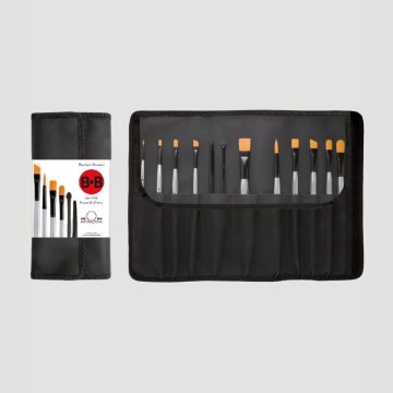 Portapennelli Nero Borciani e Bonazzi, completo di 12 Pennelli