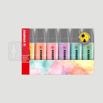Confezione 6 Evidenziatori Stabilo Boss, Colori Pastello