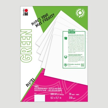 Blocco Carta Marabu Green, 20 Fogli Bianchi da 250gr