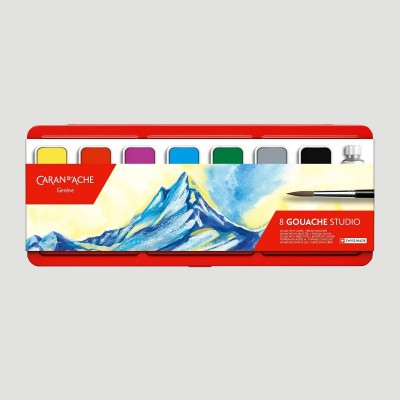Tempera Solida Gouache Studio Caran d'Ache, 8 colori