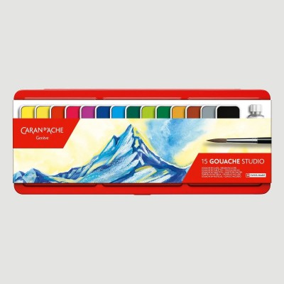 Tempera Solida Gouache Studio Caran d'Ache, 15 colori