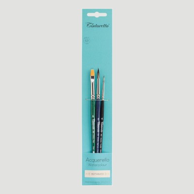 Set 3 Pennelli Pittura Botanica Tintoretto, per acquerello