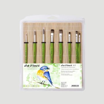 Set 8 Pennelli Fit da Vinci Serie 5329, con custodia in bambù