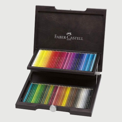 Valigetta in Legno Matite Colorate Polychromos Faber-Castell, 72 colori