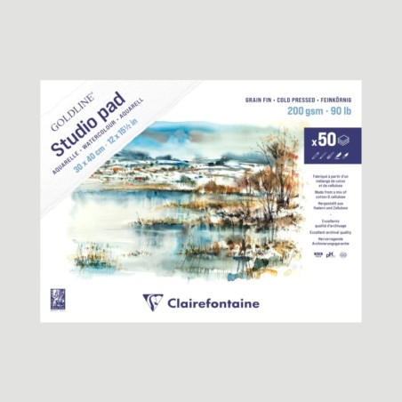 Album per Acquerello Goldline Aquarelle Clairefontaine, 200g/mq e grana fine