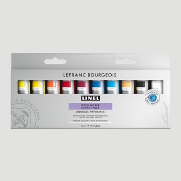 Set Tempera Extra Fine Linel Lefranc Bourgeois, 10 tubetti da 14ml