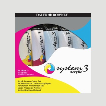 Set Colori Acrilici System3 Daler Rowney, colori primari 150ml