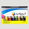 Set Colori Acrilici System3 Daler Rowney, 10 tonalità base da 150ml