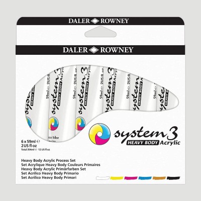 Set Colori Acrilici System3 Heavy Body Daler Rowney, colori primari 59ml